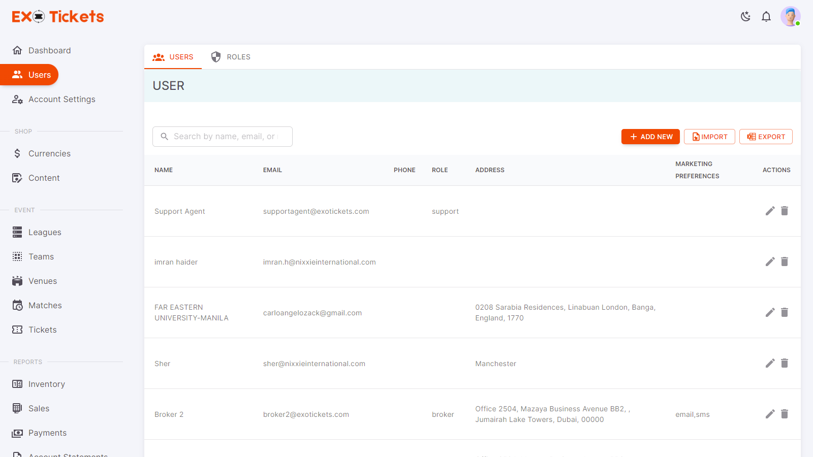 Exo Tickets Admin Dashboard User Management by Kainat Chaudhary Exo Tickets Admin Dashboard User Management by Kainat Chaudhary