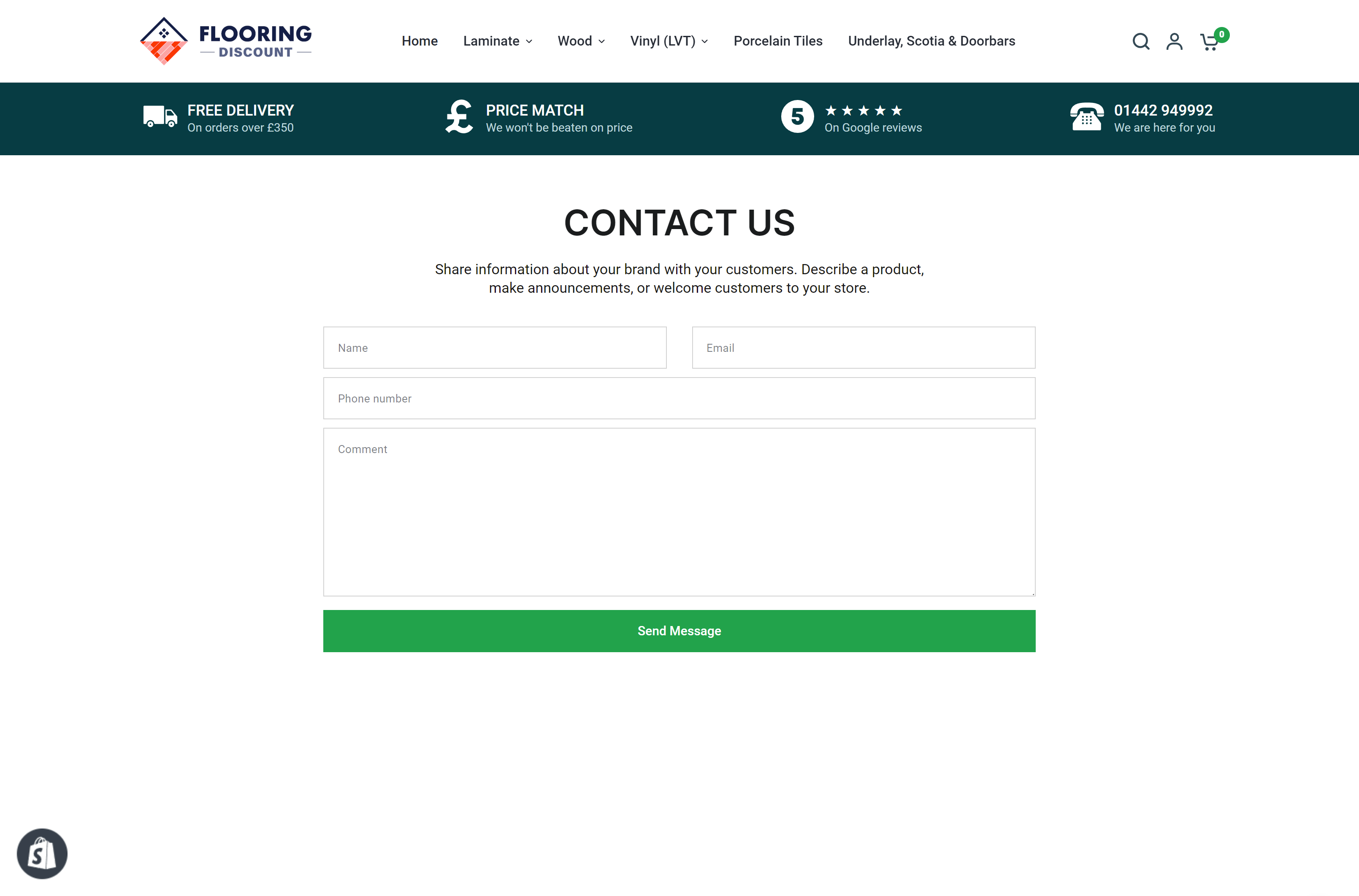 Flooring Discount Contact Page Design by Kainat Chaudhary