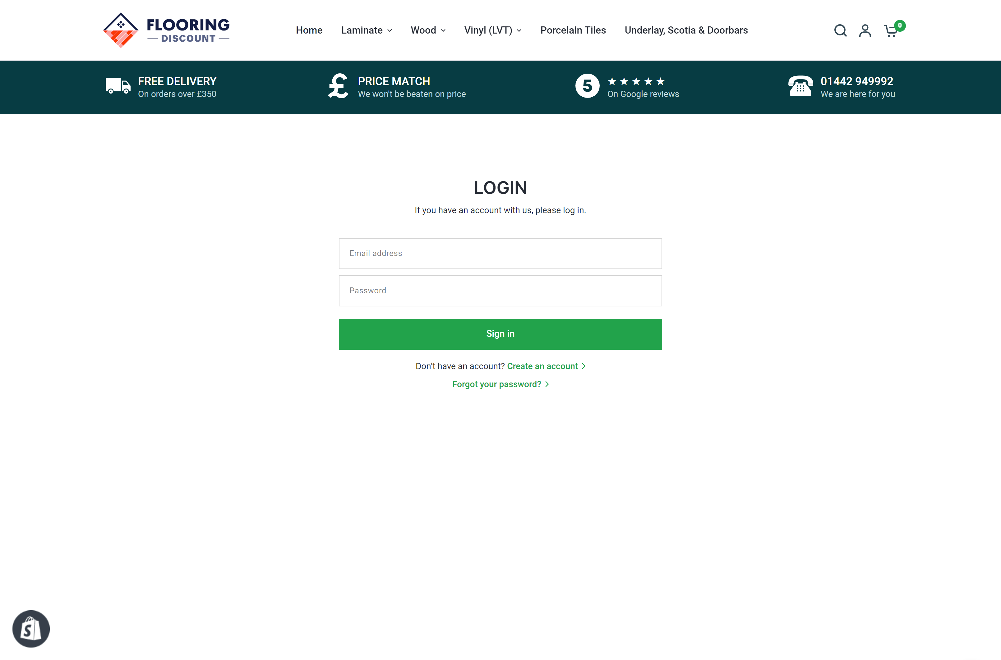 Flooring Discount Login Page Design by Kainat Chaudhary