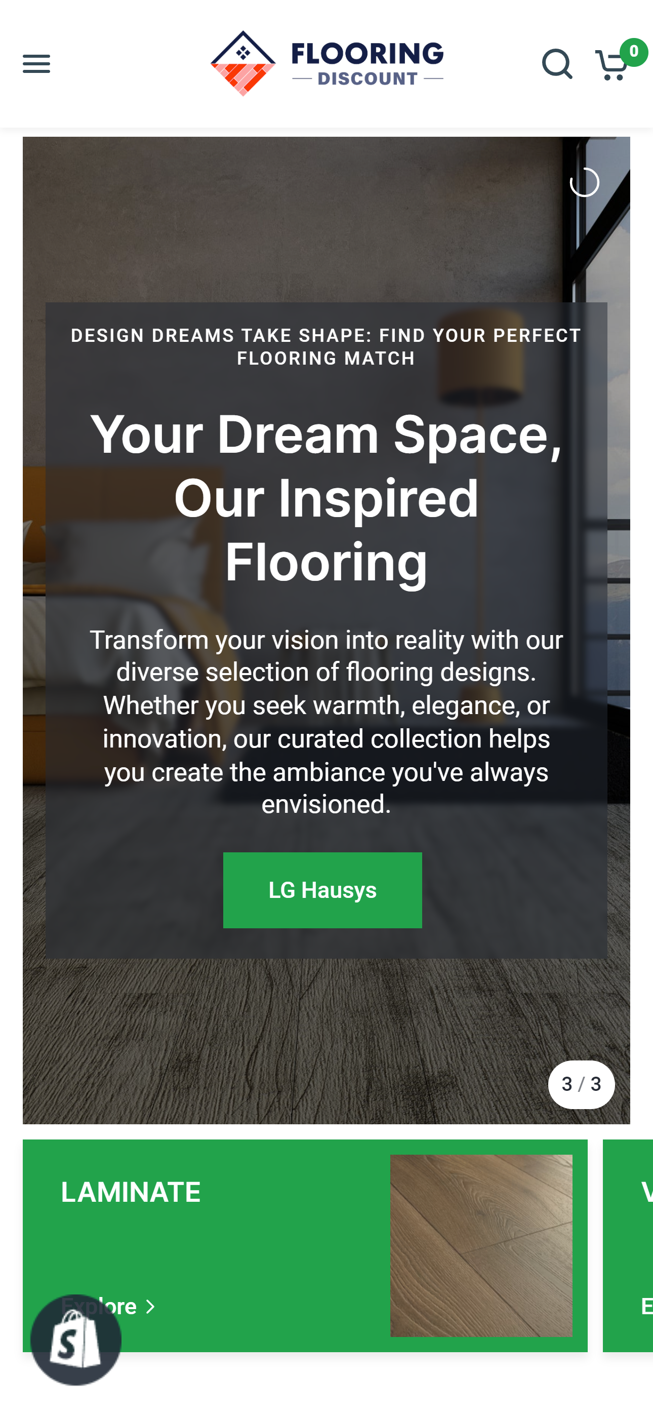 Flooring Discount Mobile View Design by Kainat Chaudhary