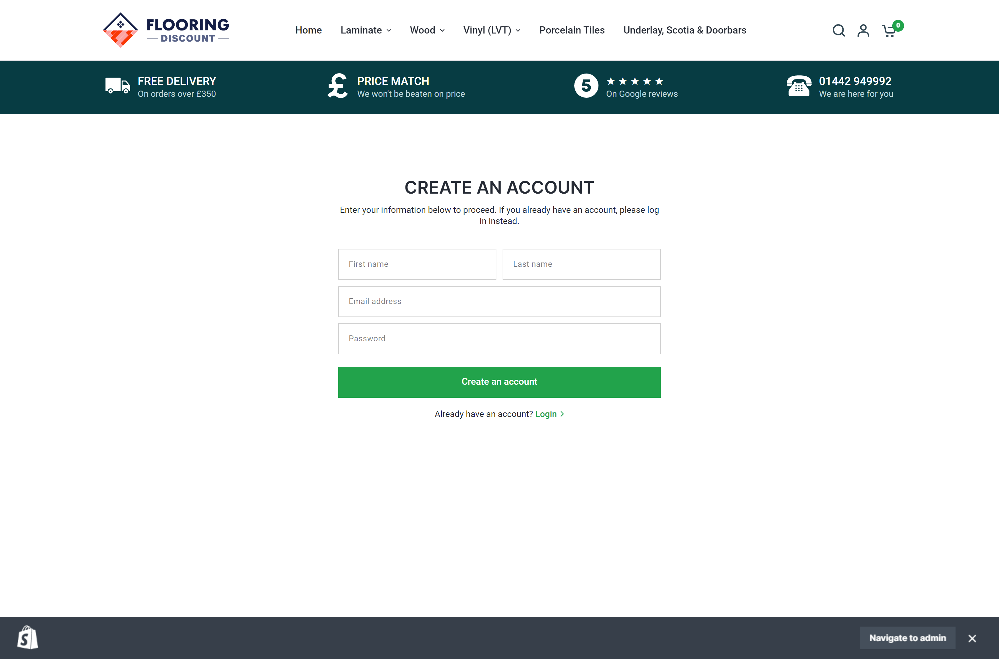 Flooring Discount Signup Page Design by Kainat Chaudhary