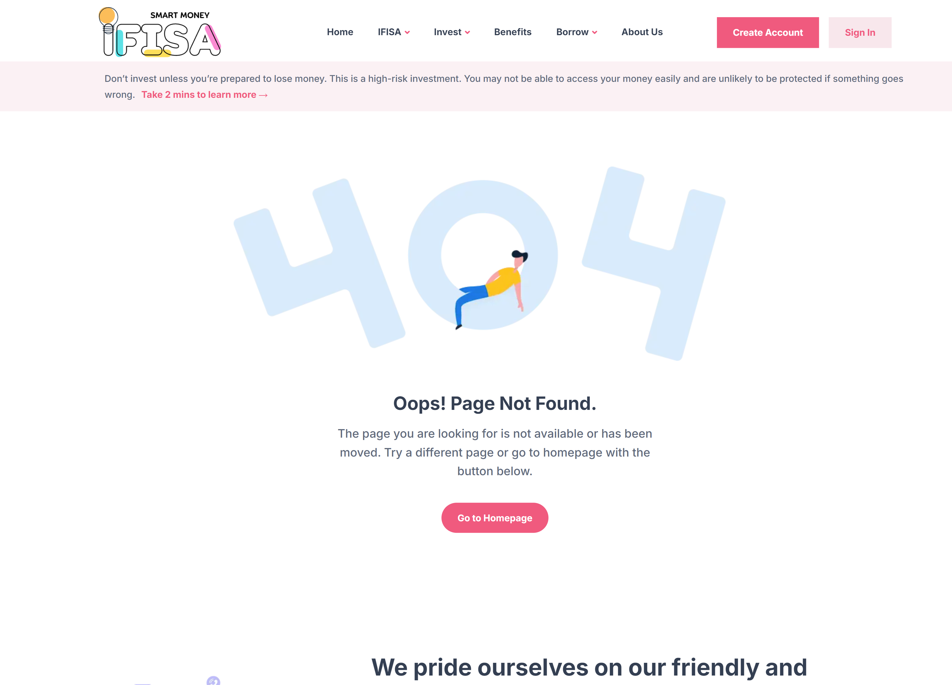 SmartMoney IFISA 404 Page Design by Kainat Chaudhary SmartMoney IFISA 404 Page Design by Kainat Chaudhary