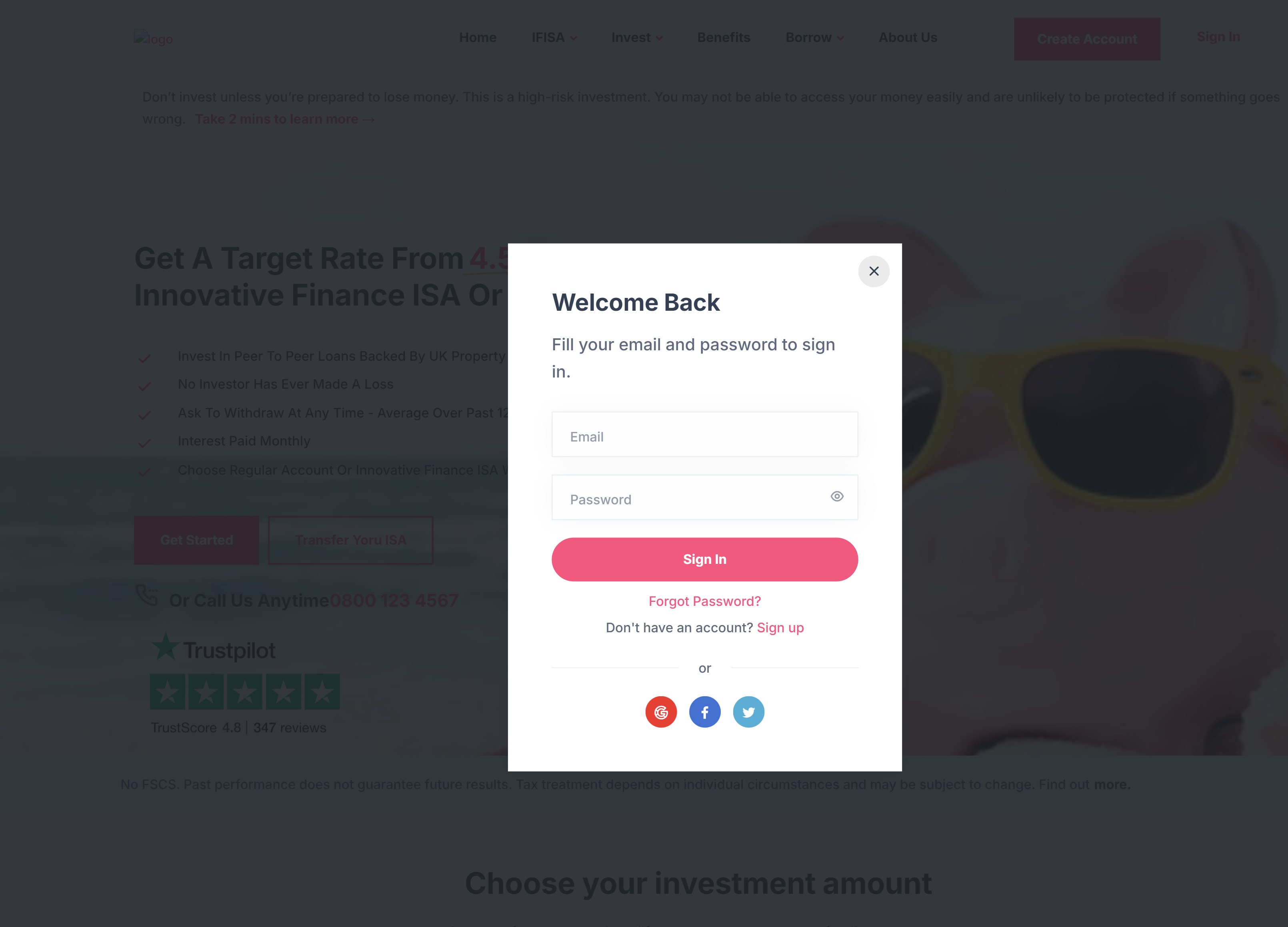 SmartMoney IFISA Login Modal Design by Kainat Chaudhary SmartMoney IFISA Login Modal Design by Kainat Chaudhary