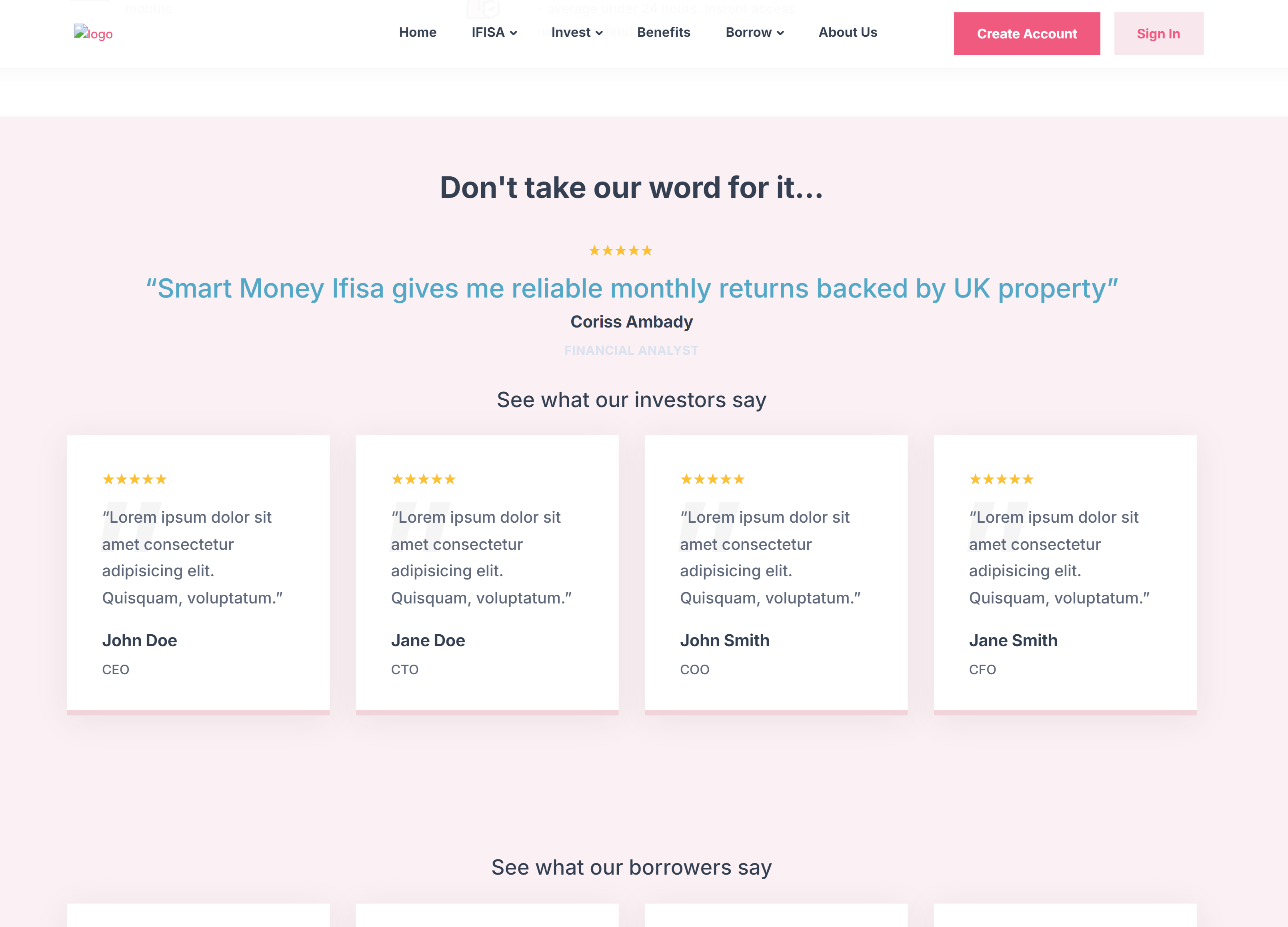 SmartMoney IFISA Reviews Section Design by Kainat Chaudhary SmartMoney IFISA Reviews Section Design by Kainat Chaudhary