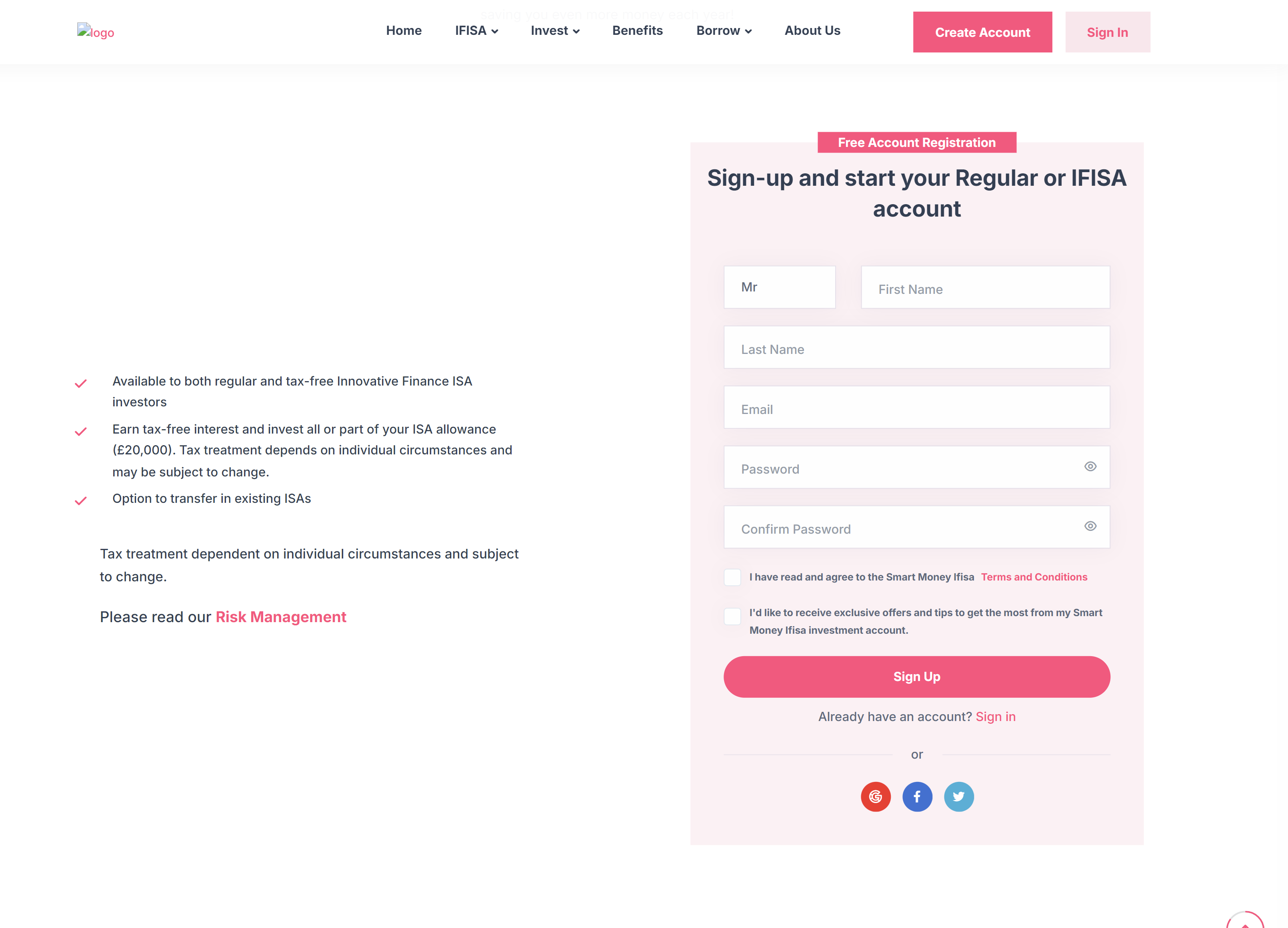 SmartMoney IFISA Signup Page Design by Kainat Chaudhary SmartMoney IFISA Signup Page Design by Kainat Chaudhary